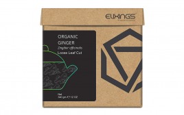Elixings Organic Ginger Zingiber Officinalis Loose Leaf Cut  Box  340 grams